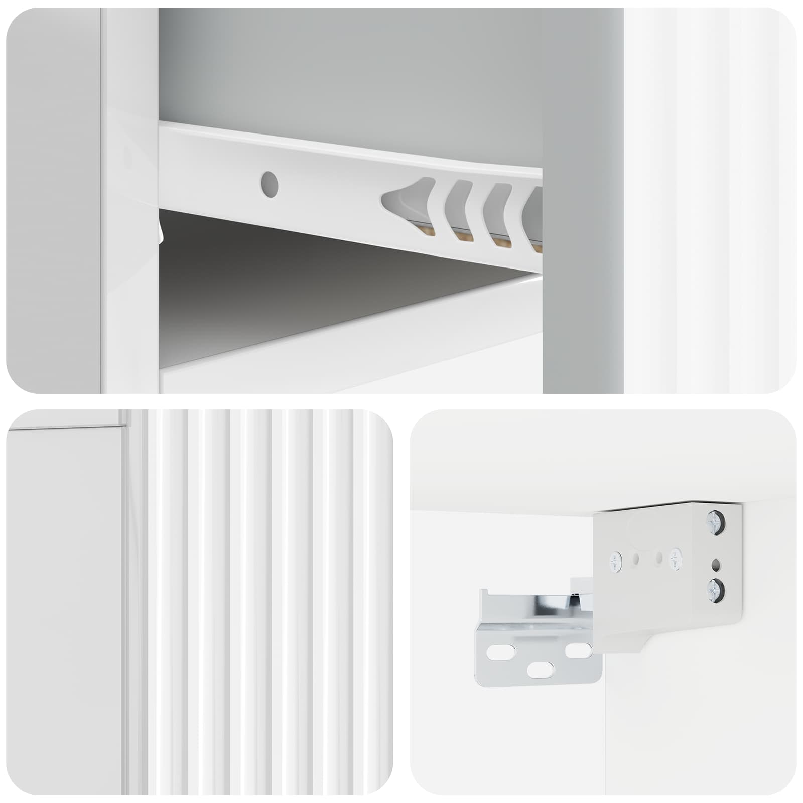Mesita de Noche de Pared 2 pcs Brillante 49 x 34,5 x 20 cm