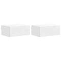 Mesita de Noche de Pared 2 pcs Brillante 49 x 34,5 x 20 cm