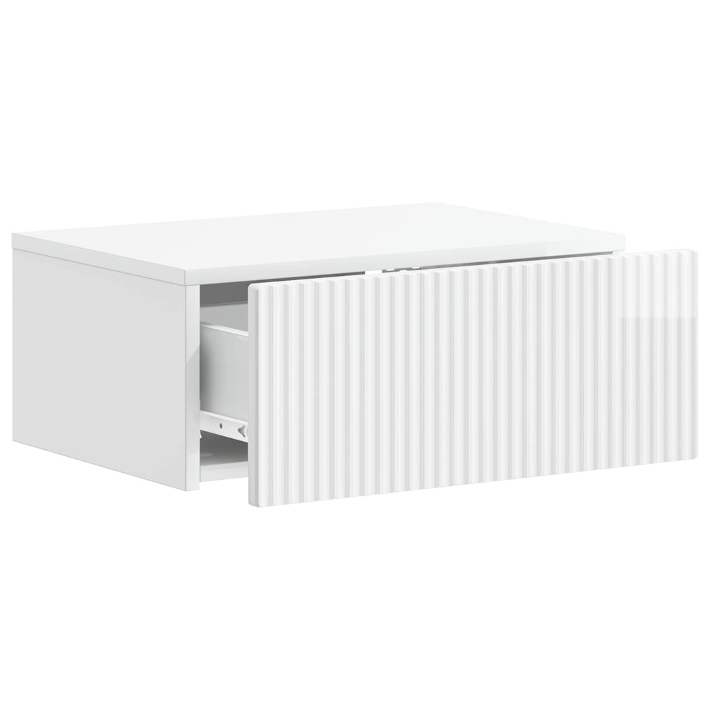 Mesita de Noche de Pared 2 pcs Brillante 49 x 34,5 x 20 cm