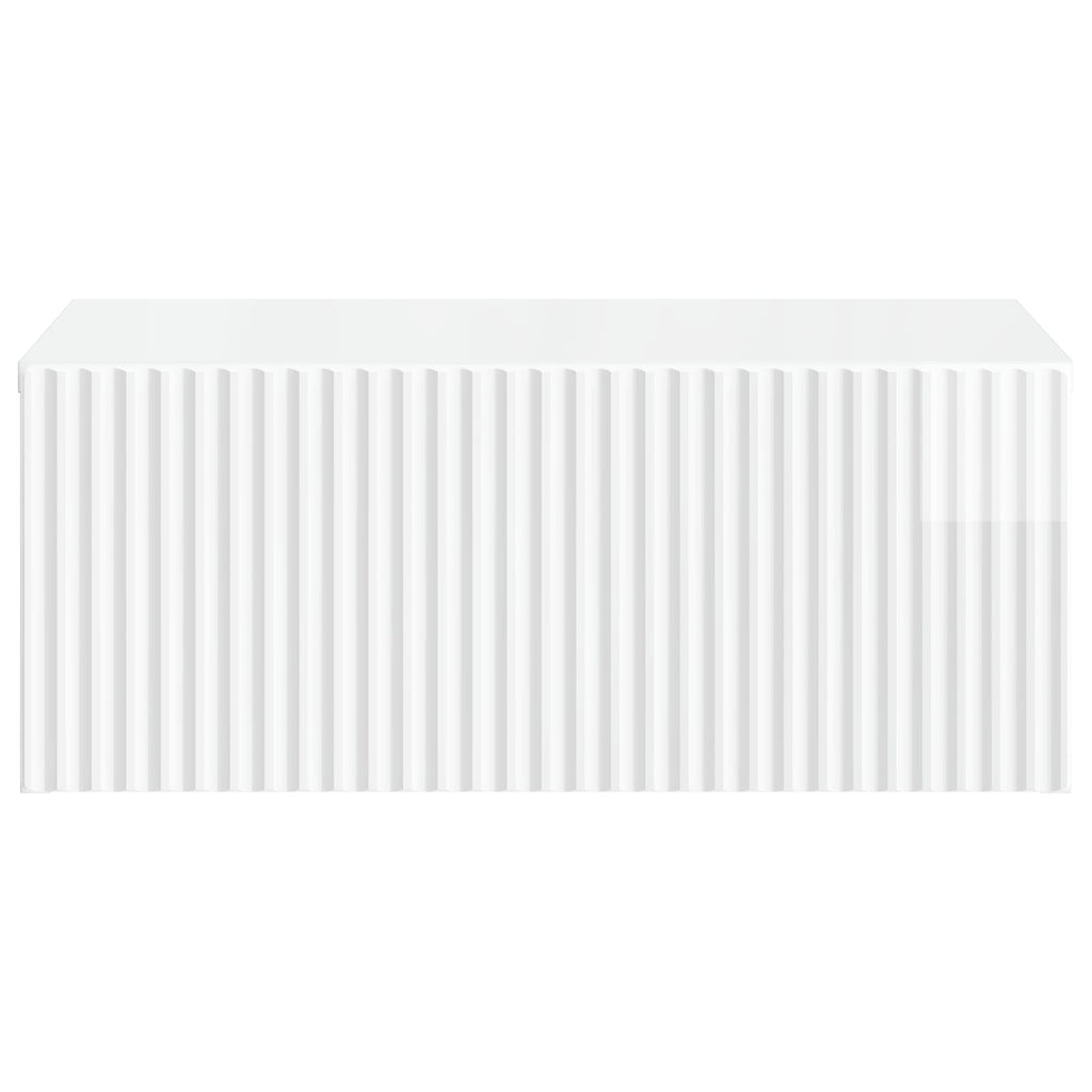 Mesita de Noche de Pared 2 pcs Brillante 49 x 34,5 x 20 cm