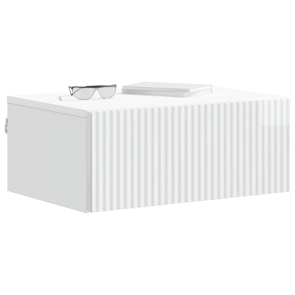 Mesita de Noche de Pared 2 pcs Brillante 49 x 34,5 x 20 cm