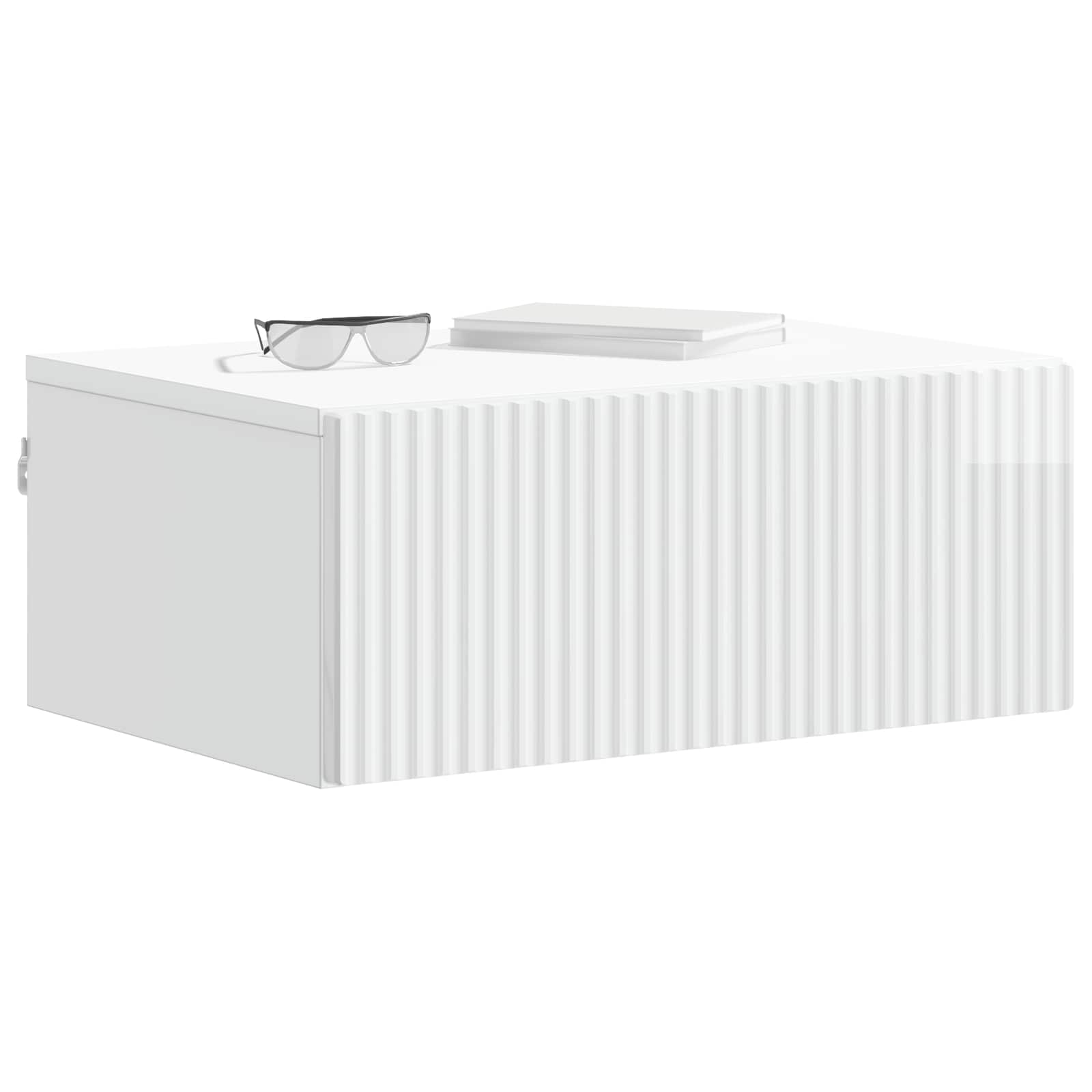 Mesita de Noche de Pared 2 pcs Brillante 49 x 34,5 x 20 cm