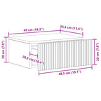 Mesita de Noche de Pared 2 pcs Brillante 49 x 34,5 x 20 cm