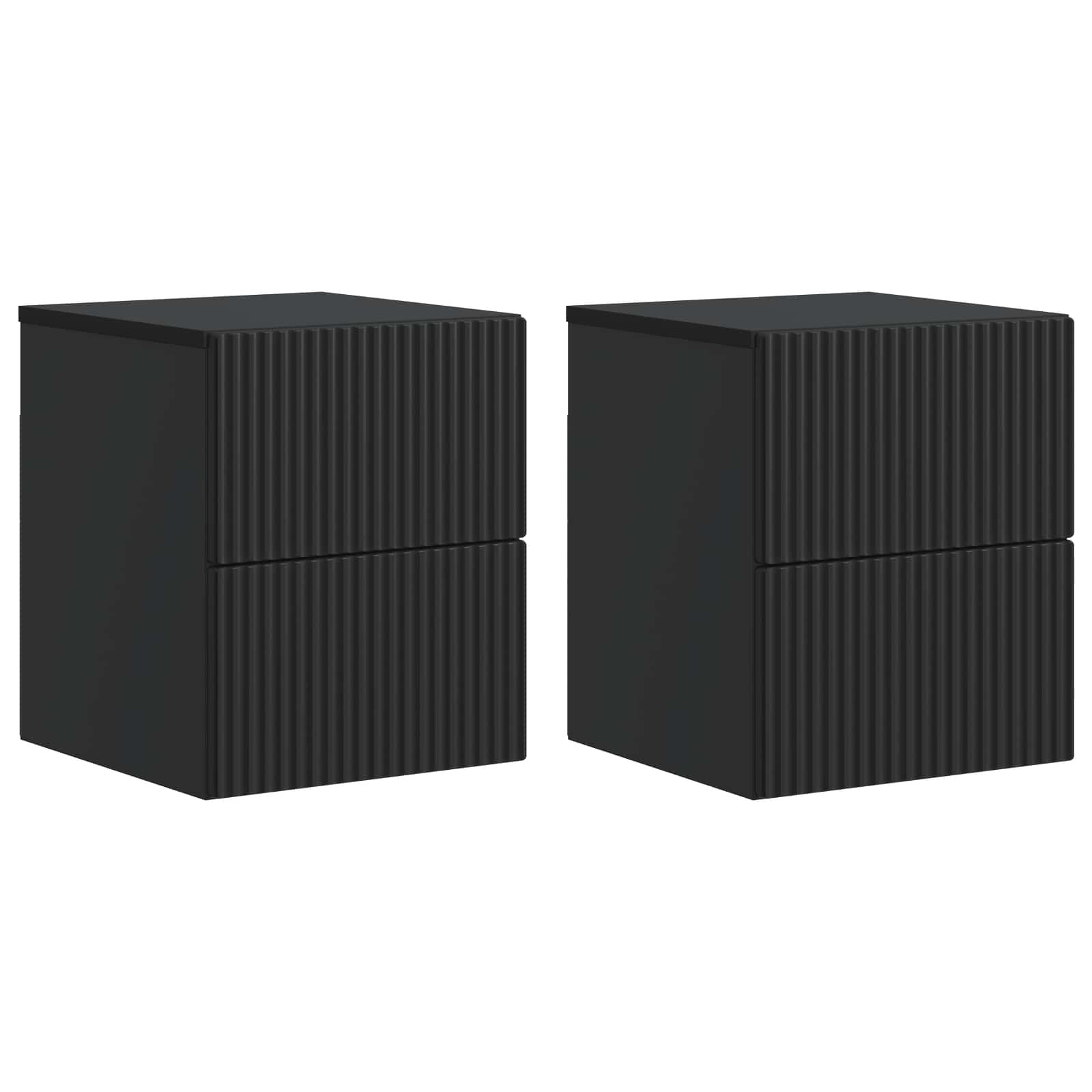 Mesinha de Cabeceira de Parede 2 pcs Brilhante 33 x 34,5 x 40 cm