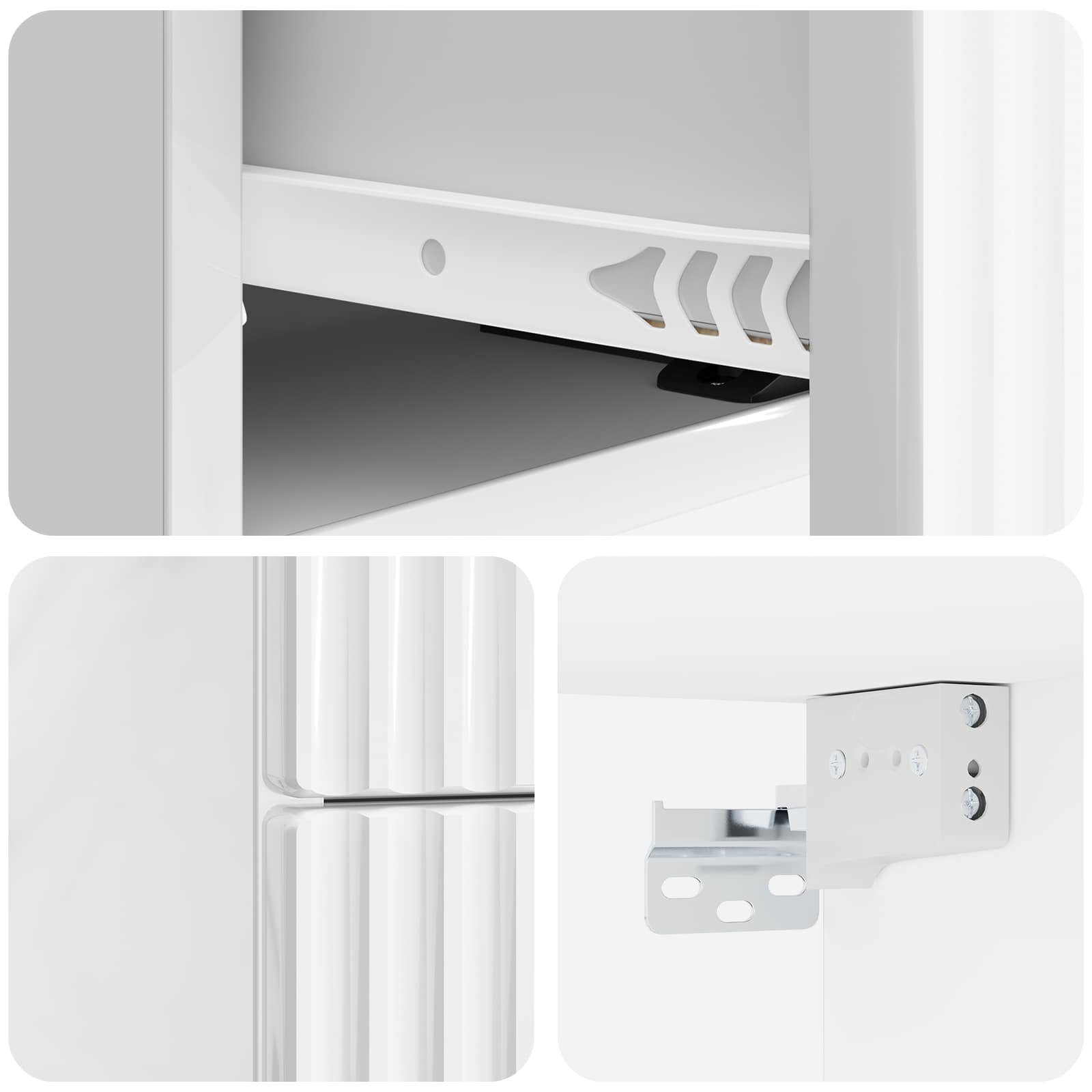 Mesita de Noche de Pared 2 pcs Brillante 33 x 34,5 x 40 cm