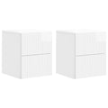 Mesita de Noche de Pared 2 pcs Brillante 33 x 34,5 x 40 cm