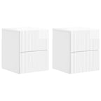 Mesita de Noche de Pared 2 pcs Brillante 33 x 34,5 x 40 cm