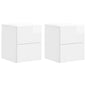 Mesita de Noche de Pared 2 pcs Brillante 33 x 34,5 x 40 cm