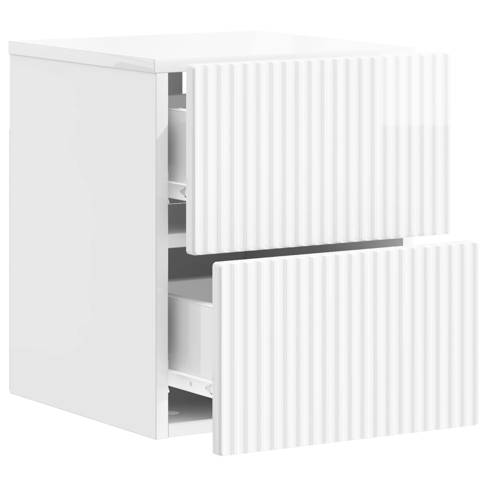 Mesita de Noche de Pared 2 pcs Brillante 33 x 34,5 x 40 cm