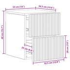 Mesita de Noche de Pared 2 pcs Brillante 33 x 34,5 x 40 cm
