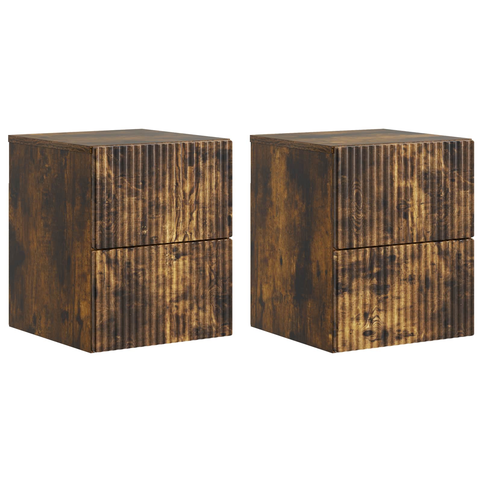 Mesinha de Cabeceira de Parede 2 pcs Brilhante 33 x 34,5 x 40 cm