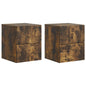 Mesita de Noche de Pared 2 pcs Brillante 33 x 34,5 x 40 cm