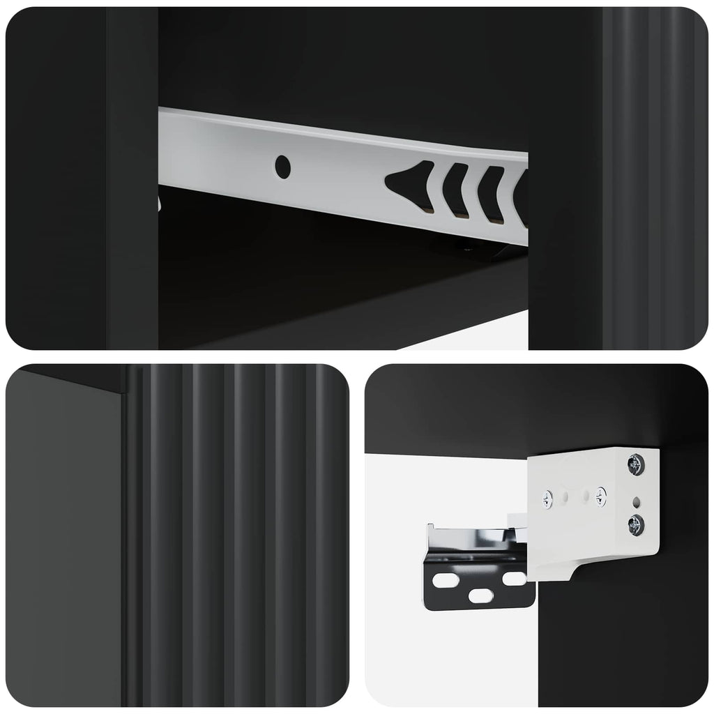 Mesa Lateral Montada en la Pared Negro 59 x 34,5 x 17 cm