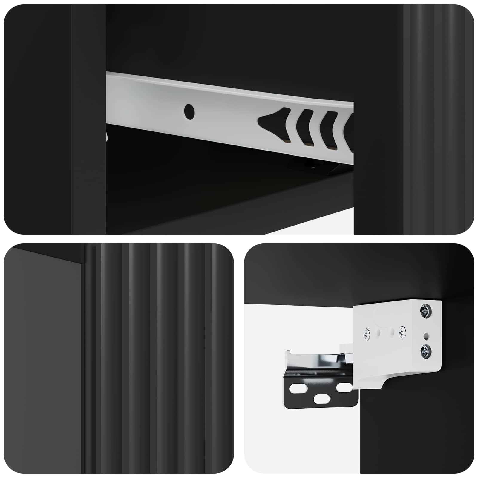 Mesa Lateral Montada en la Pared Negro 59 x 34,5 x 17 cm