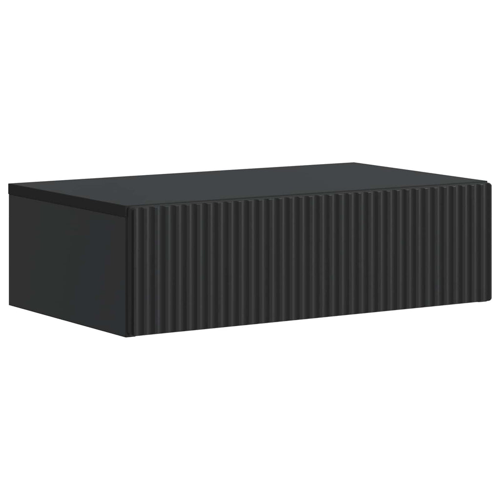 Mesa Lateral Montada en la Pared Negro 59 x 34,5 x 17 cm
