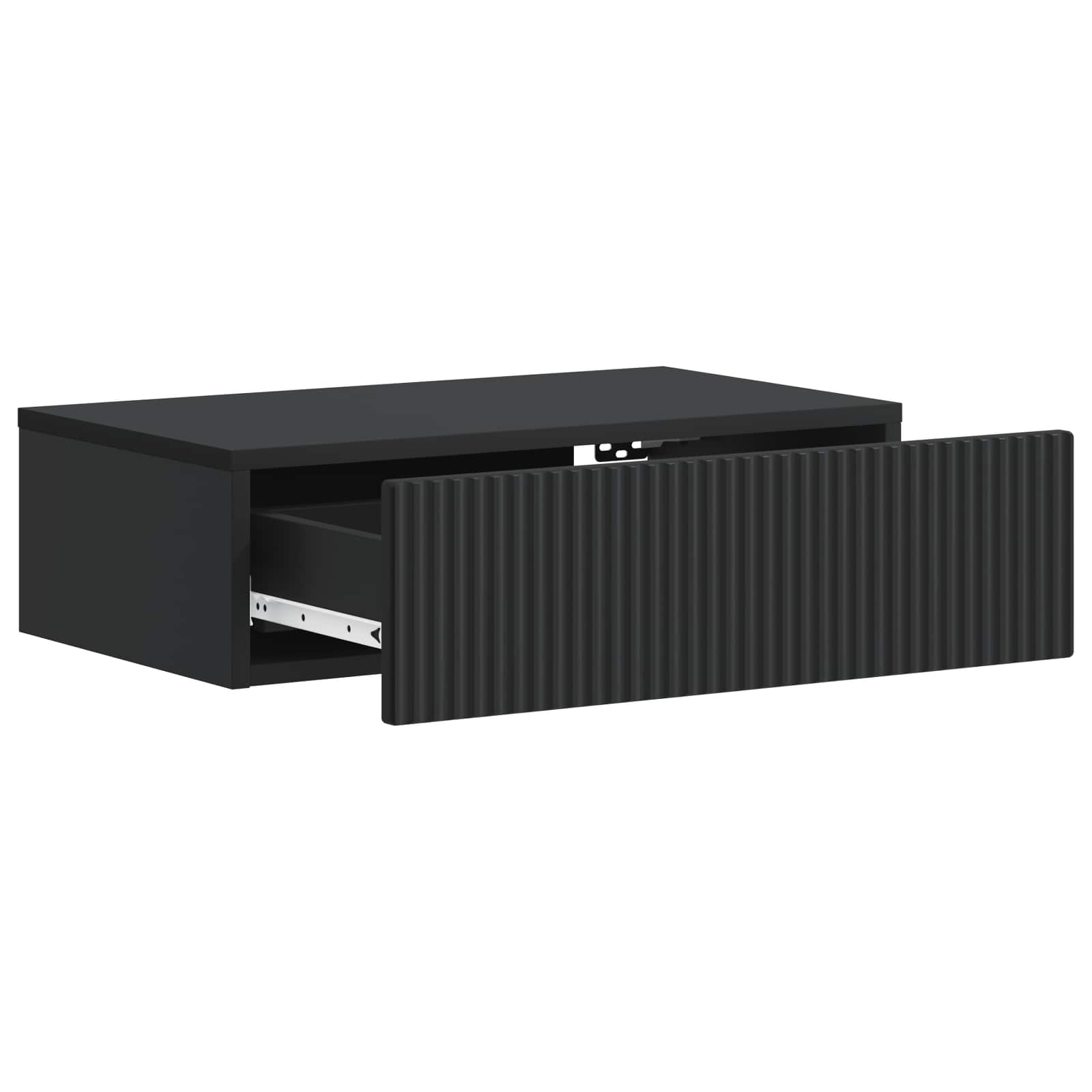 Mesa Lateral Montada en la Pared Negro 59 x 34,5 x 17 cm