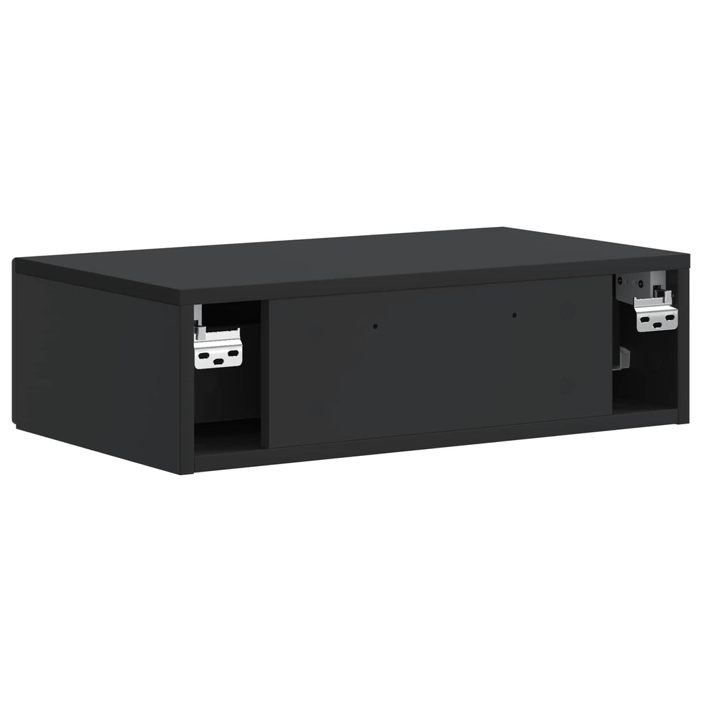 Mesa Lateral Montada en la Pared Negro 59 x 34,5 x 17 cm