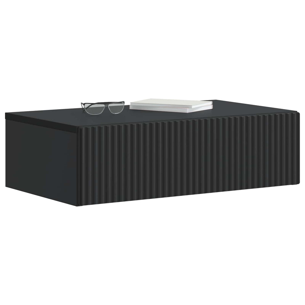 Mesa Lateral Montada en la Pared Negro 59 x 34,5 x 17 cm