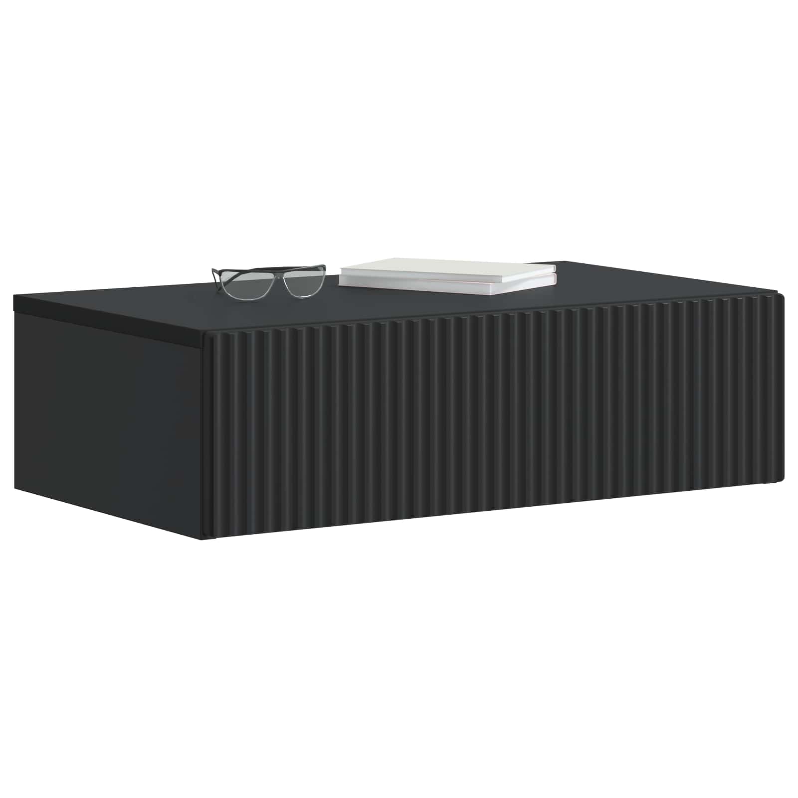 Mesa Lateral Montada en la Pared Negro 59 x 34,5 x 17 cm