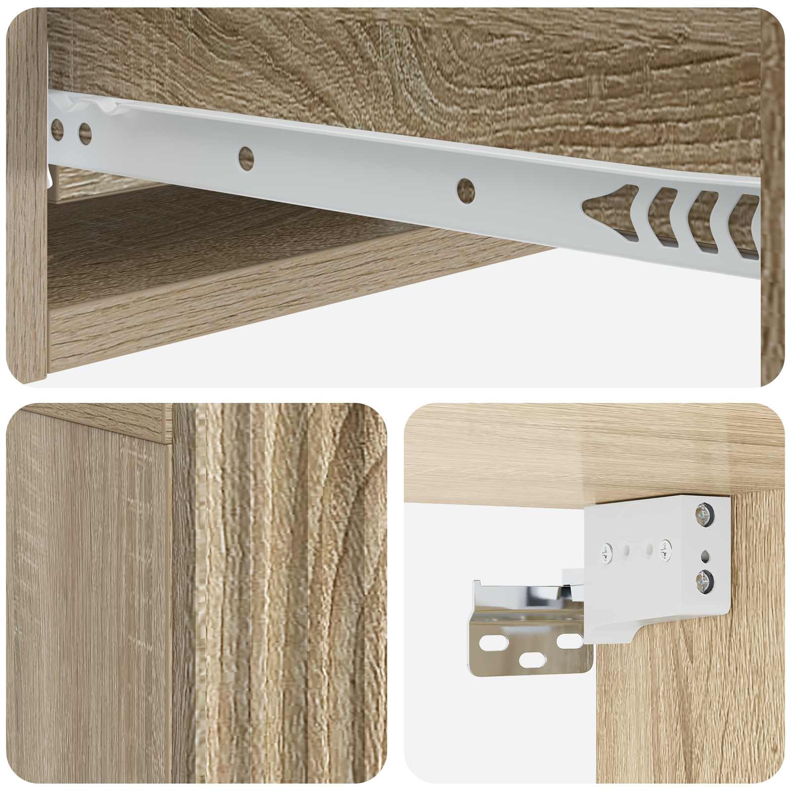 Mesa Lateral Montada en la Pared Roble Sonoma 59 x 34,5 x 17 cm