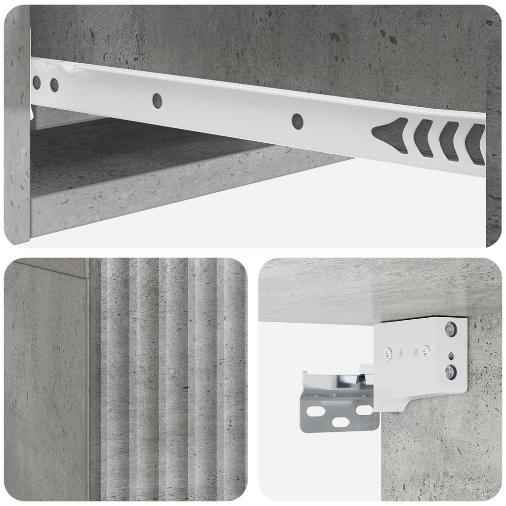 Mesa Lateral Montada en la Pared Gris Hormigón