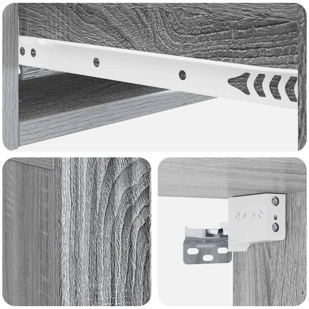 Mesa Lateral Montada en la Pared Gris Sonoma 59 x 34,5 x 17 cm
