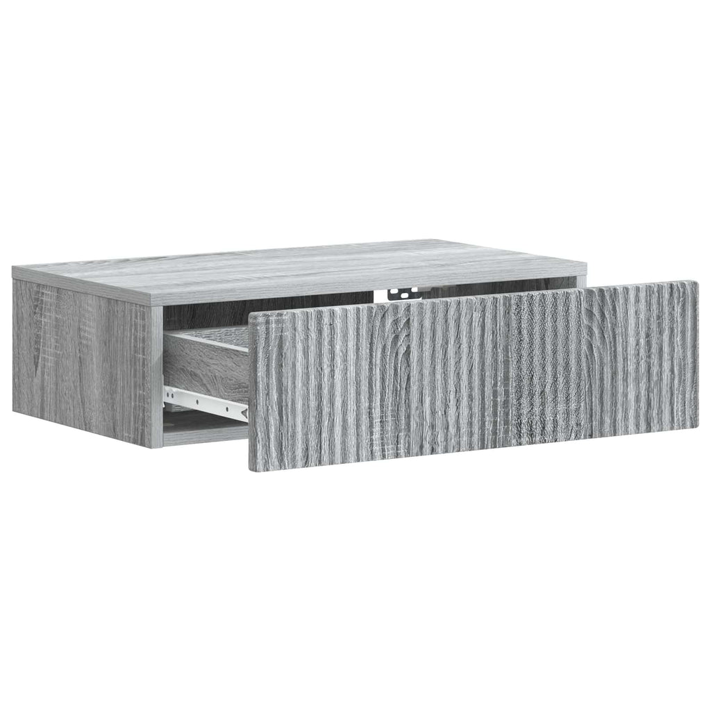 Mesa Lateral Montada en la Pared Gris Sonoma 59 x 34,5 x 17 cm