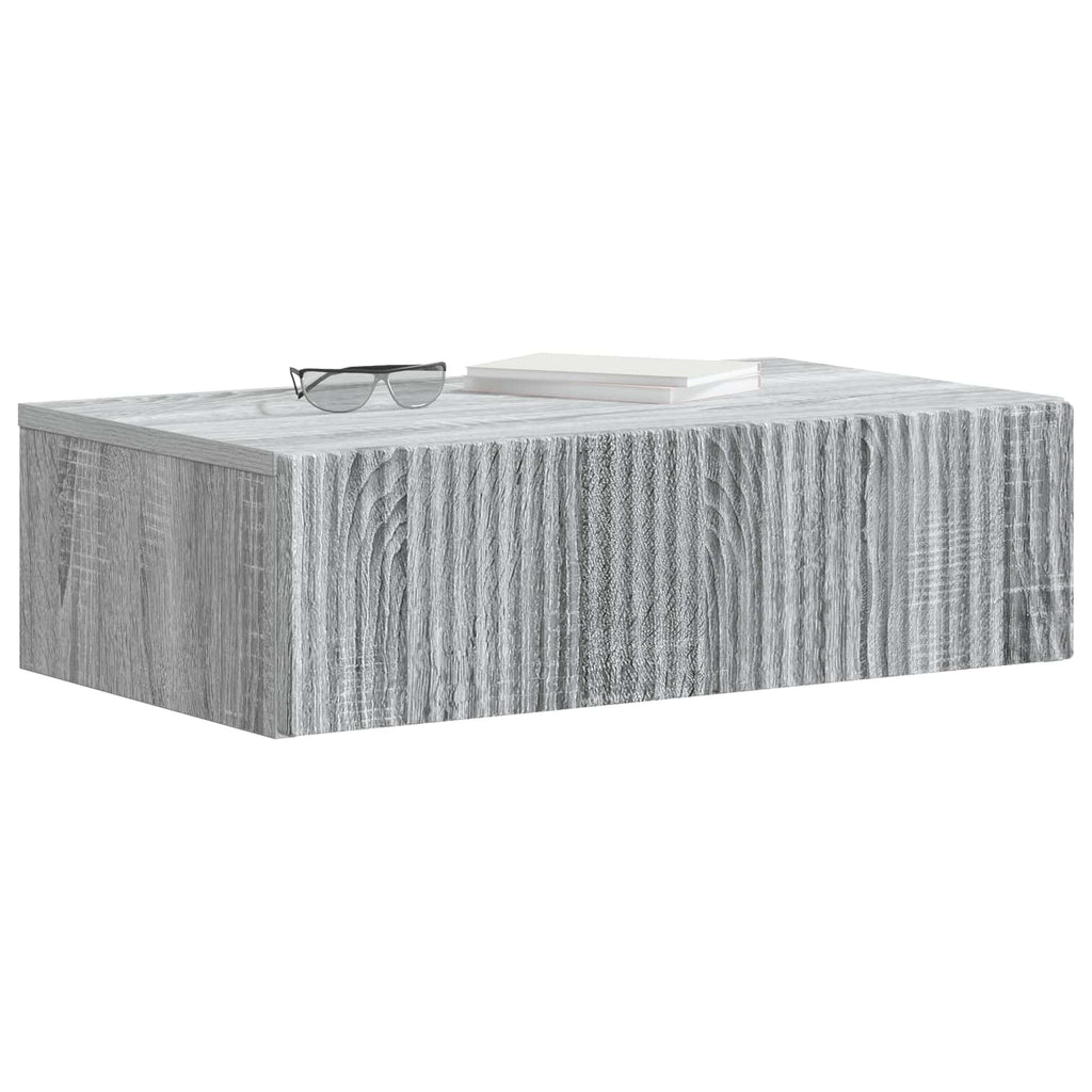 Mesa Lateral Montada en la Pared Gris Sonoma 59 x 34,5 x 17 cm