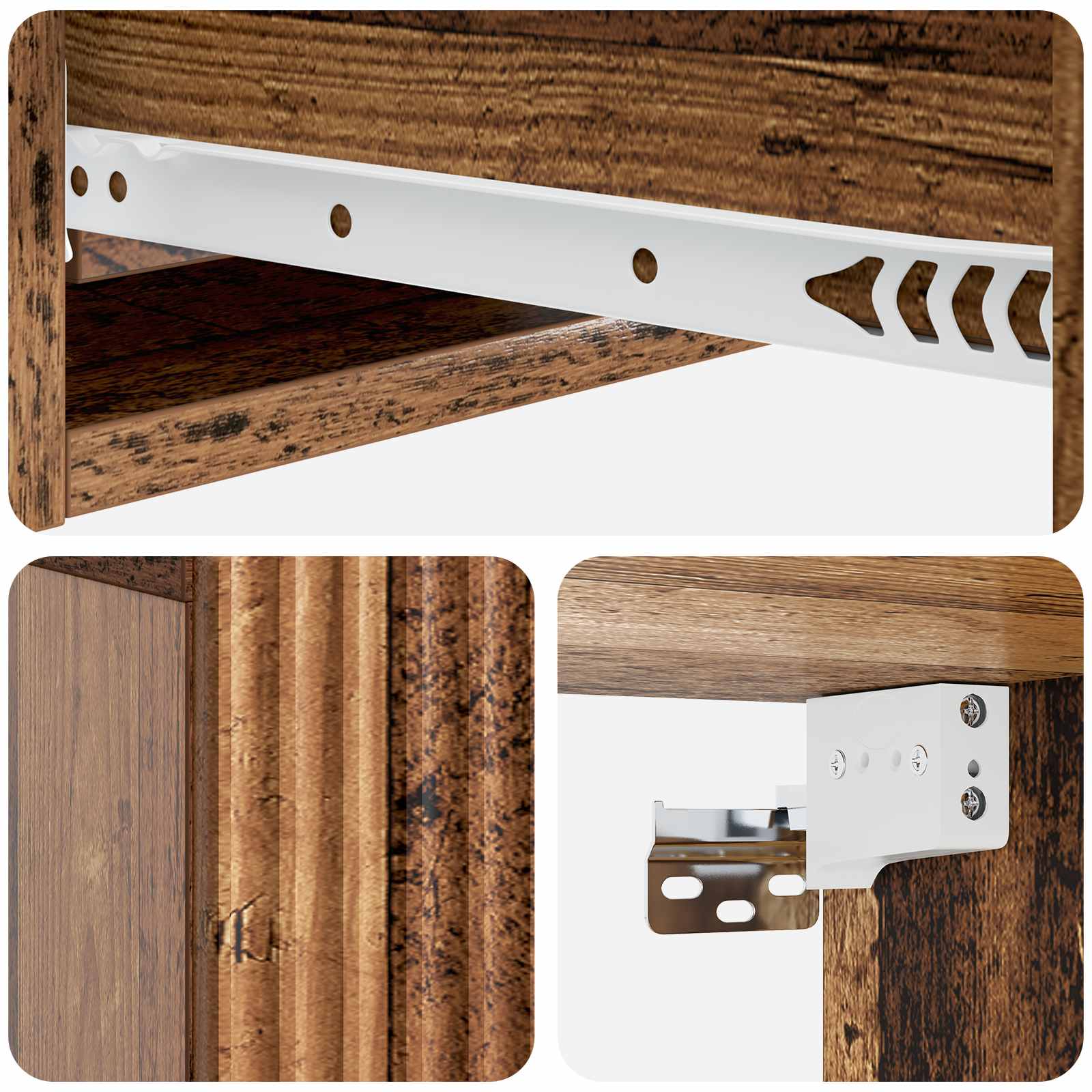 Mesa Lateral Montada en la Pared Madera envejecida