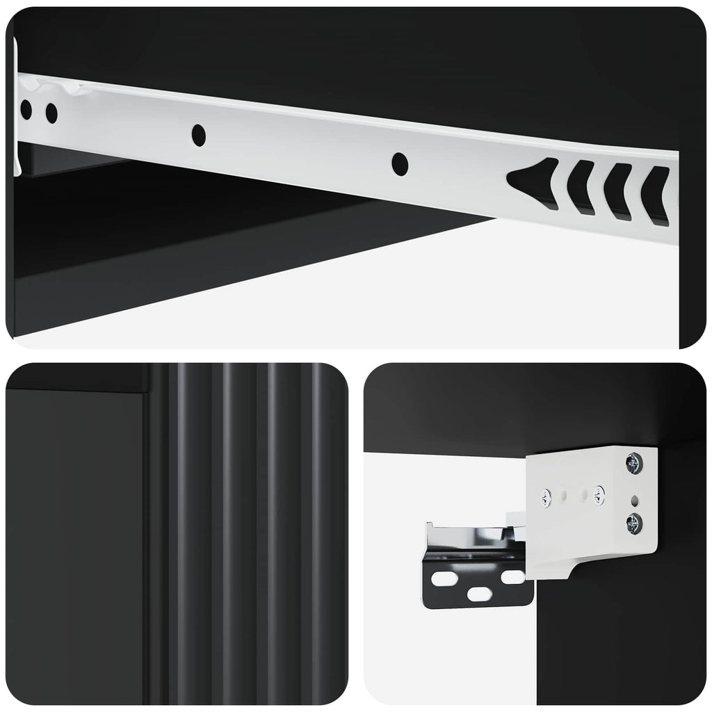 Mesa Lateral Montada en la Pared Negro 87,5 x 34,5 x 17 cm