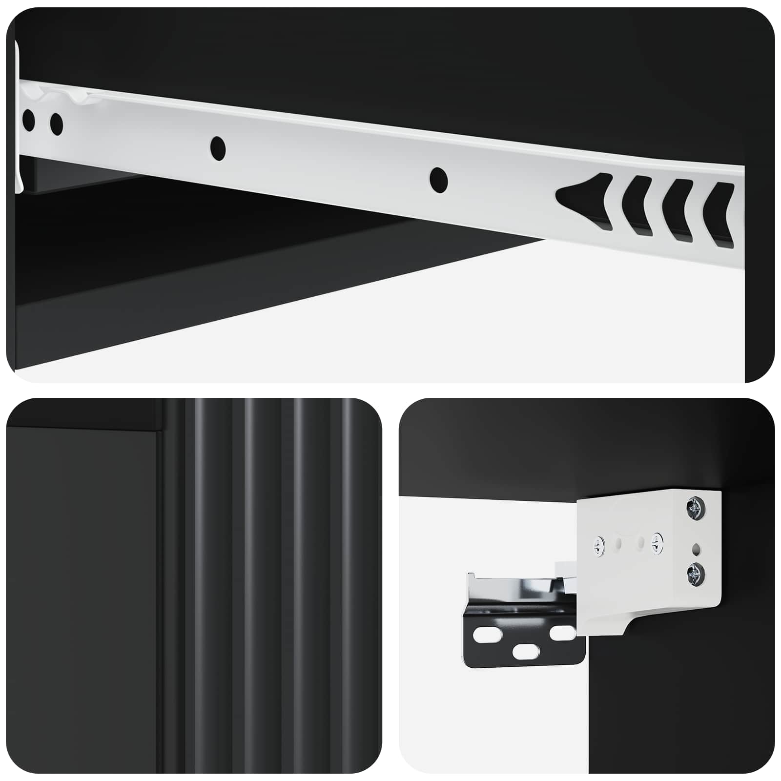 Mesa Lateral Montada en la Pared Negro 87,5 x 34,5 x 17 cm