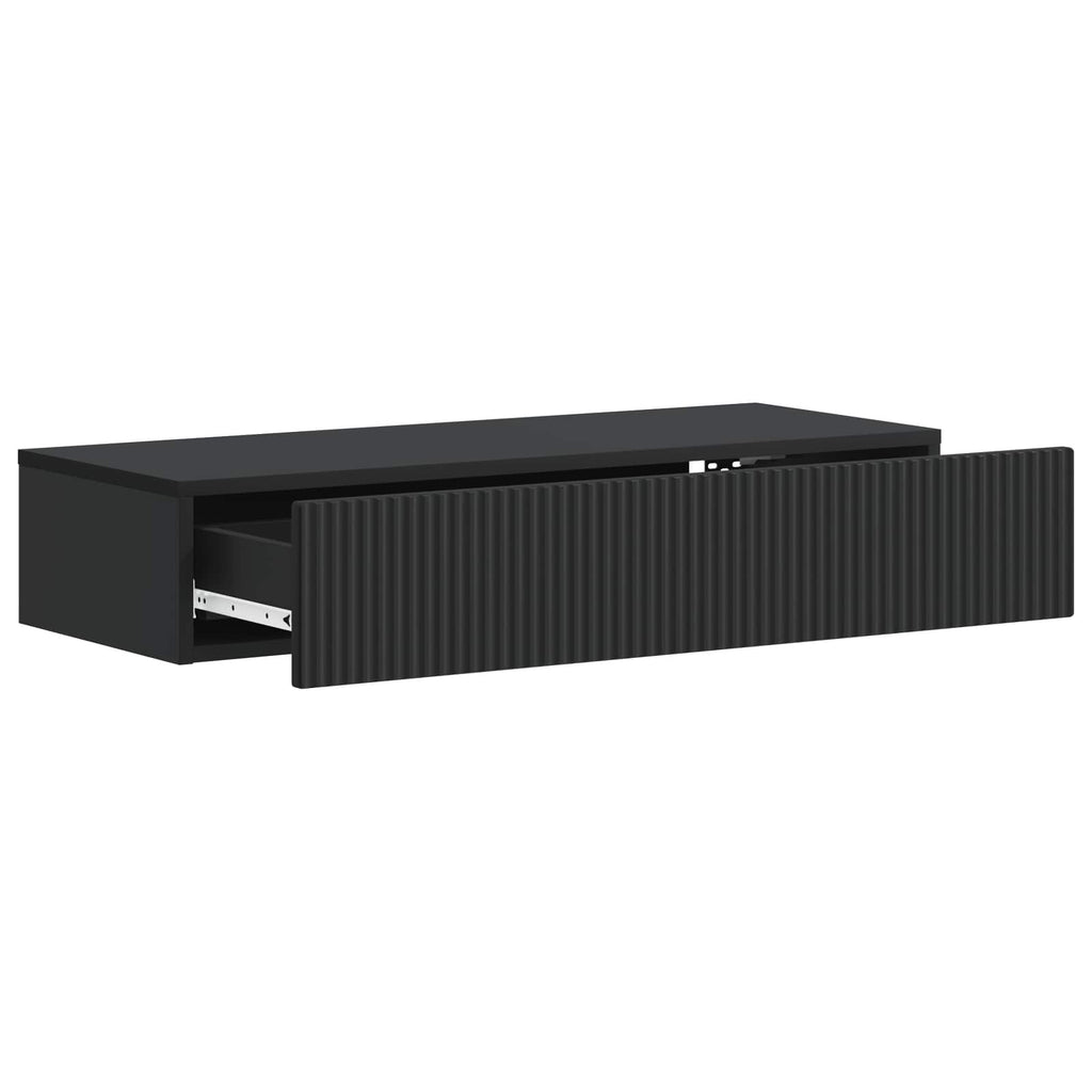Mesa Lateral Montada en la Pared Negro 87,5 x 34,5 x 17 cm