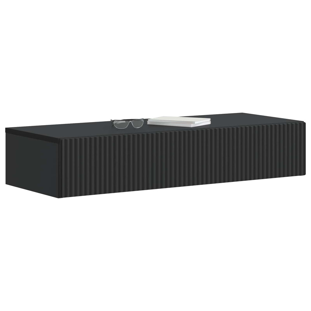 Mesa Lateral Montada en la Pared Negro 87,5 x 34,5 x 17 cm