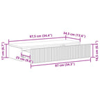 Mesa Lateral Montada en la Pared Negro 87,5 x 34,5 x 17 cm