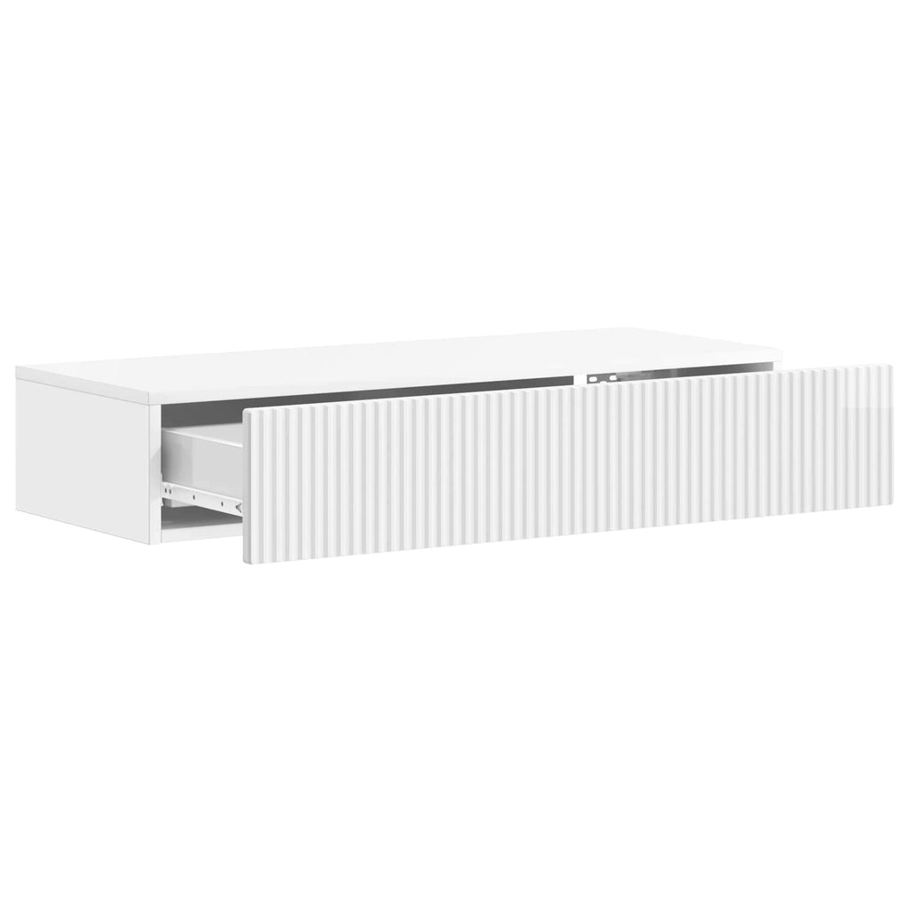 Mesa Lateral Montada en la Pared Brillante 87,5 x 34,5 x 17 cm