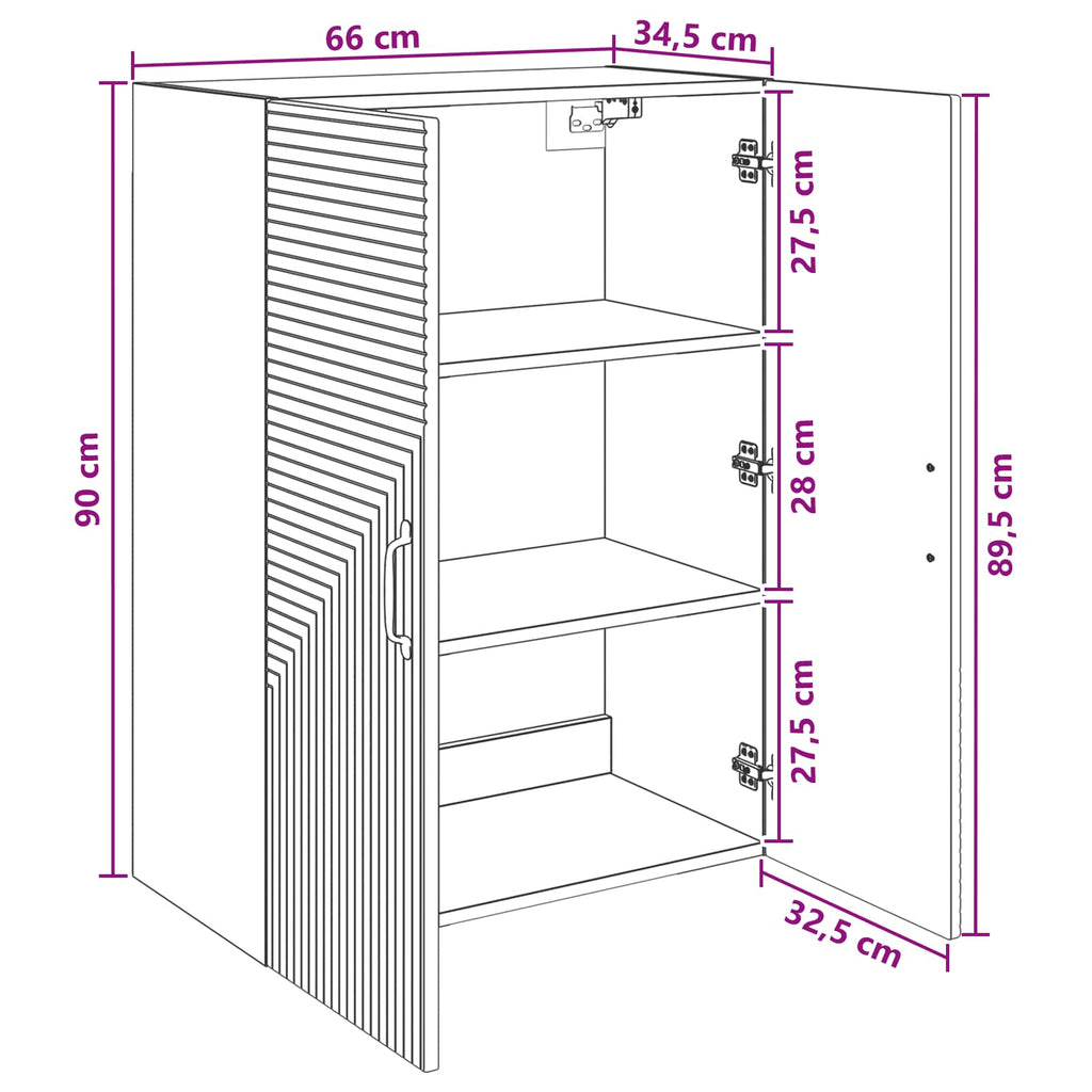 Armario de pared Roble Artesanal 66 x 34,5 x 90 cm