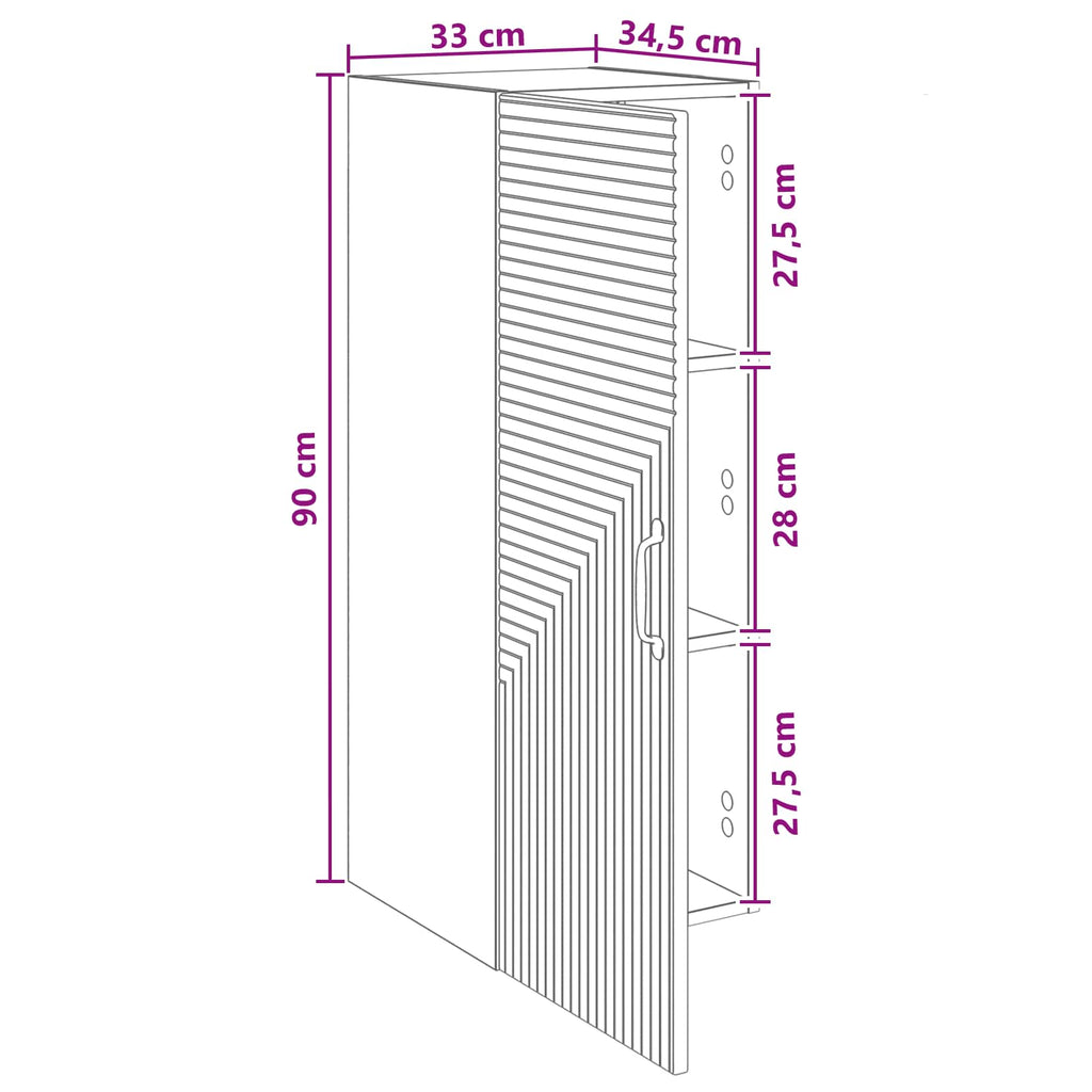 Armario de pared Roble Sonoma 33 x 34,5 x 90 cm