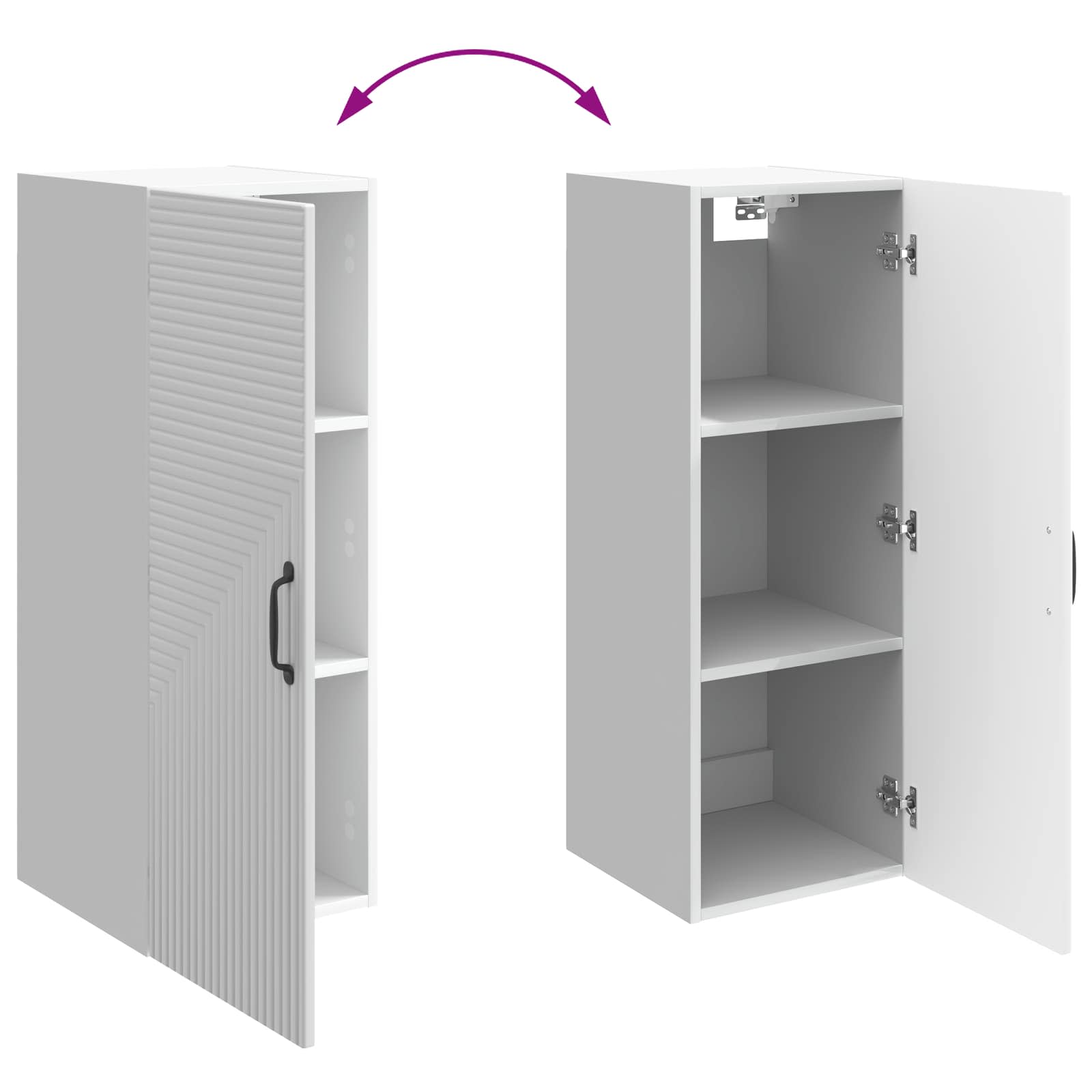 Armario de pared Blanco Brillante 33 x 34,5 x 90 cm