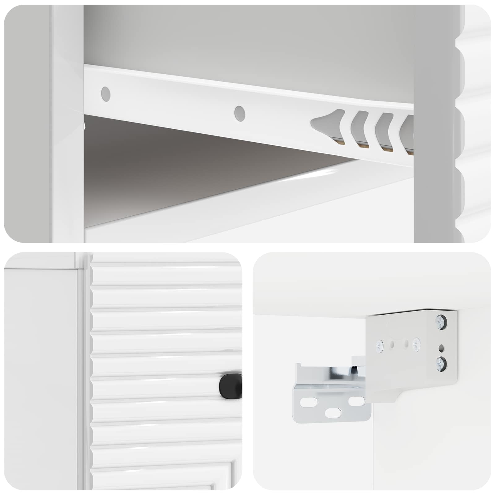Mesita de Noche de Pared 2 pcs Brillante 34,5 x 33 x 20 cm