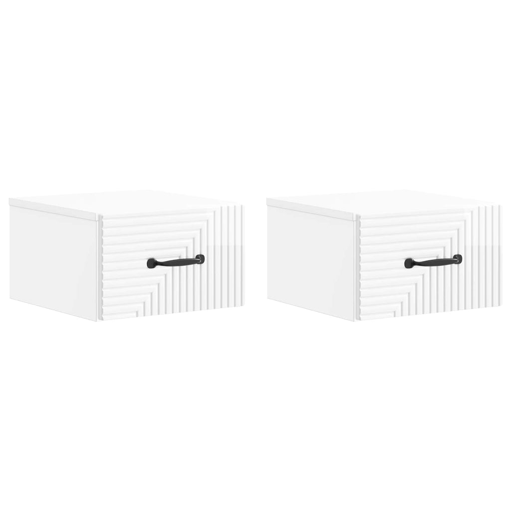 Mesita de Noche de Pared 2 pcs Brillante 34,5 x 33 x 20 cm