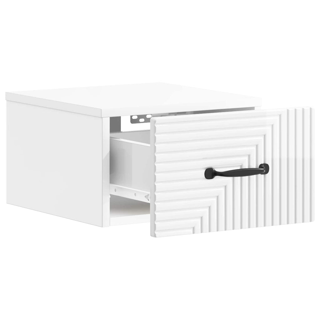 Mesita de Noche de Pared 2 pcs Brillante 34,5 x 33 x 20 cm