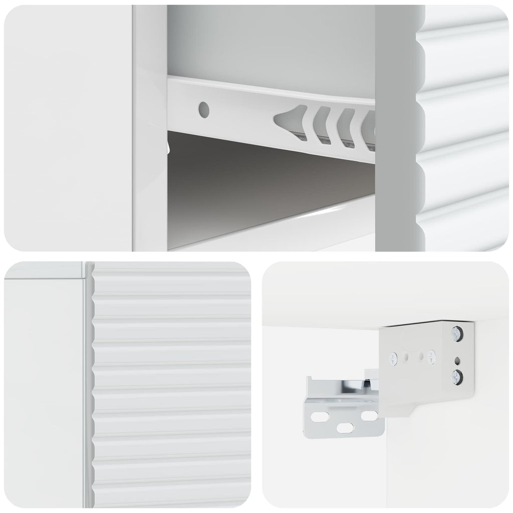 Mesita de Noche de Pared 2 pcs Brillante 49 x 34,5 x 20 cm