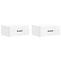 Mesita de Noche de Pared 2 pcs Brillante 49 x 34,5 x 20 cm