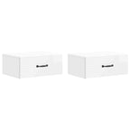 Mesita de Noche de Pared 2 pcs Brillante 49 x 34,5 x 20 cm