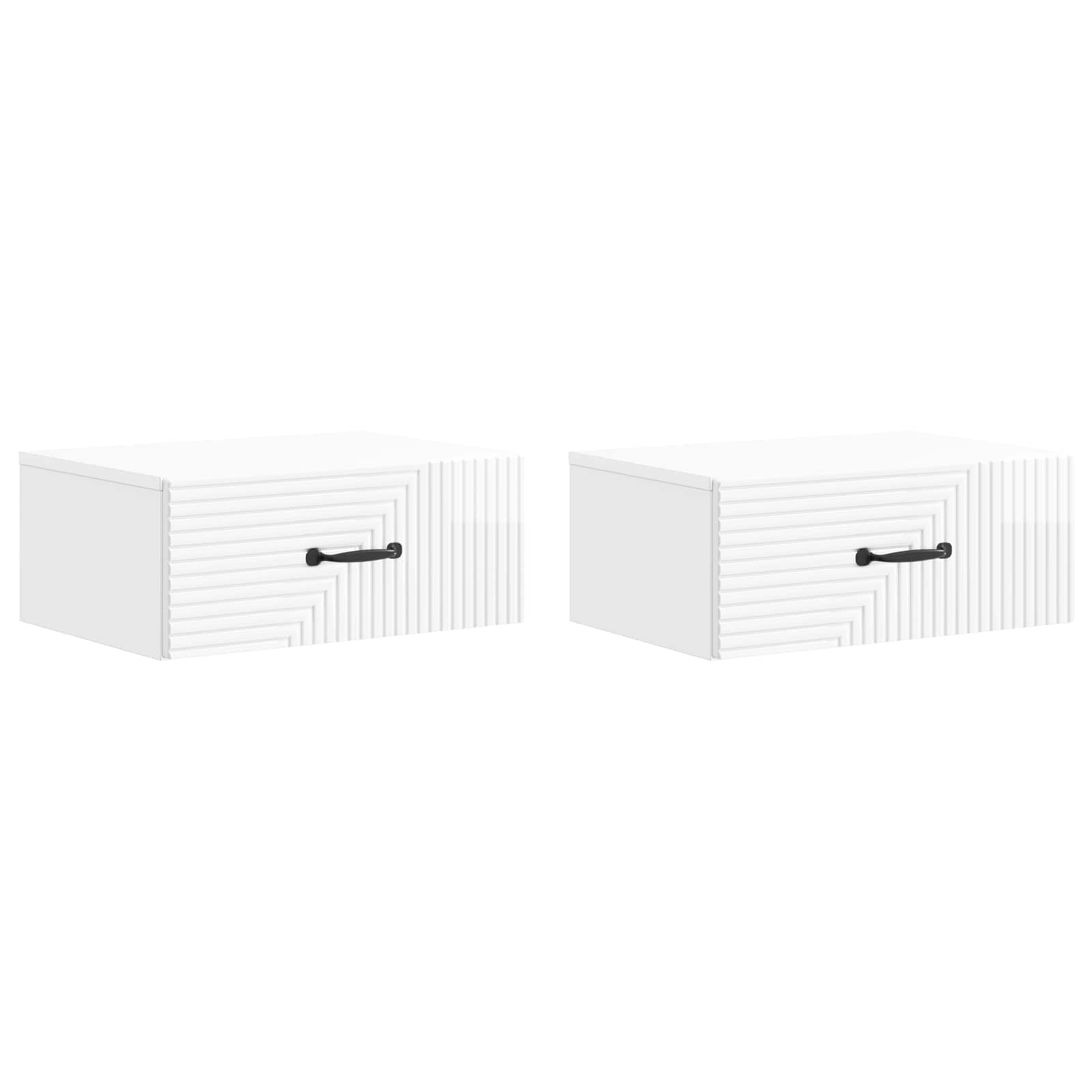 Mesita de Noche de Pared 2 pcs Brillante 49 x 34,5 x 20 cm