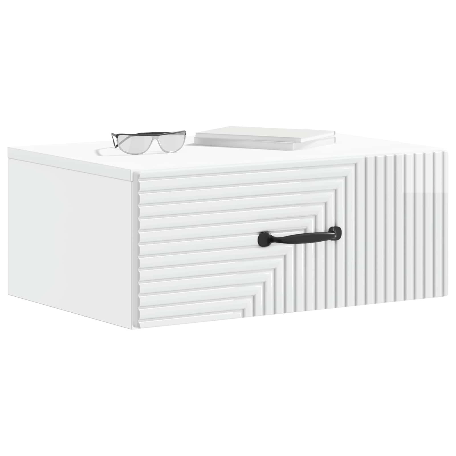 Mesita de Noche de Pared 2 pcs Brillante 49 x 34,5 x 20 cm