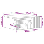 Mesita de Noche de Pared 2 pcs Brillante 49 x 34,5 x 20 cm