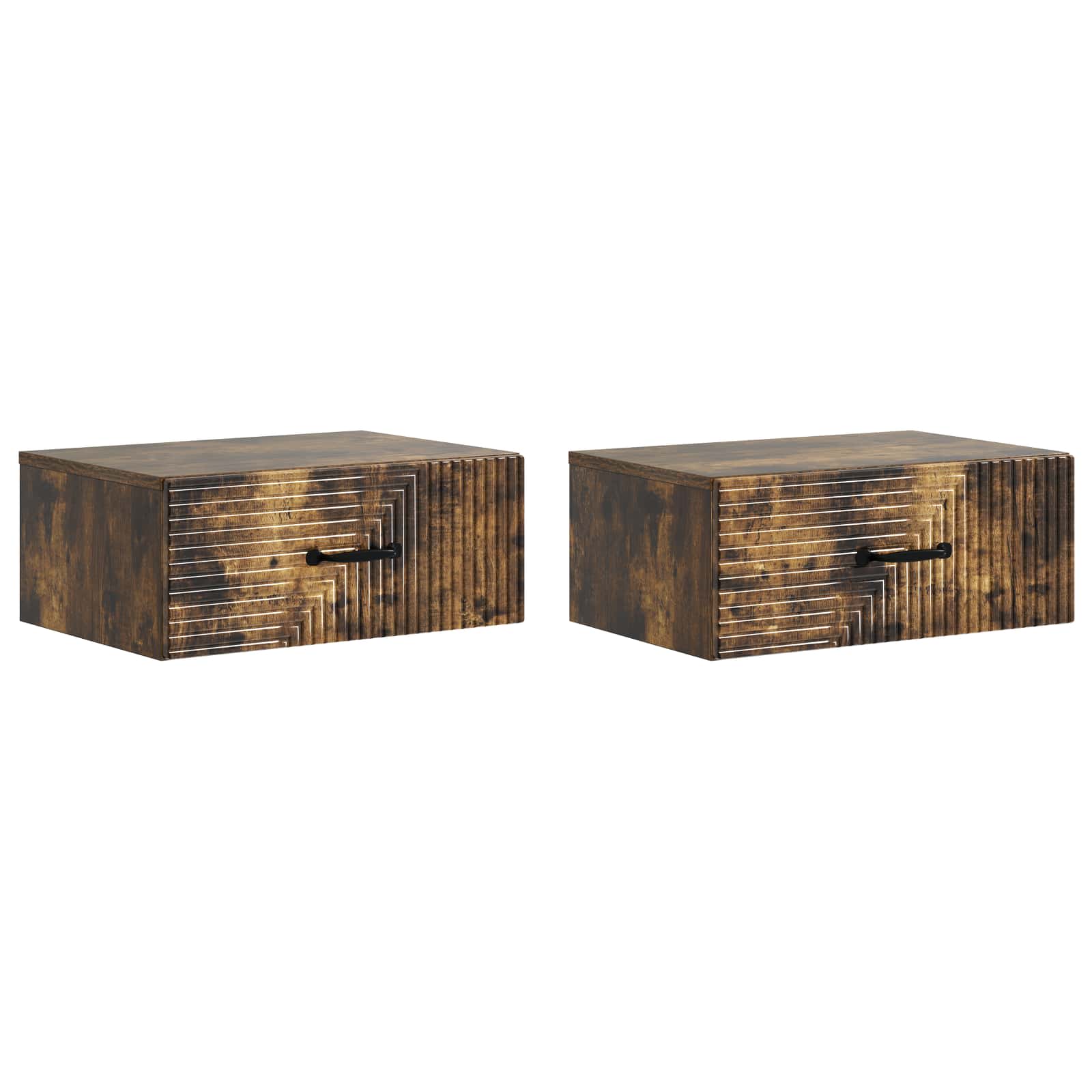 Mesa de Cabeceira de Parede 2 pçs Brilhante 49 x 34,5 x 20 cm
