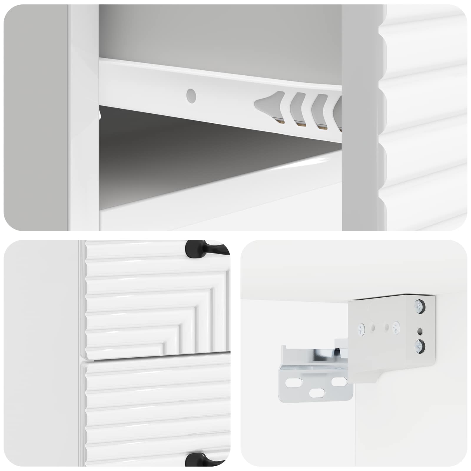 Mesita de Noche de Pared 2 pcs Brillante 34,5 x 33 x 40 cm
