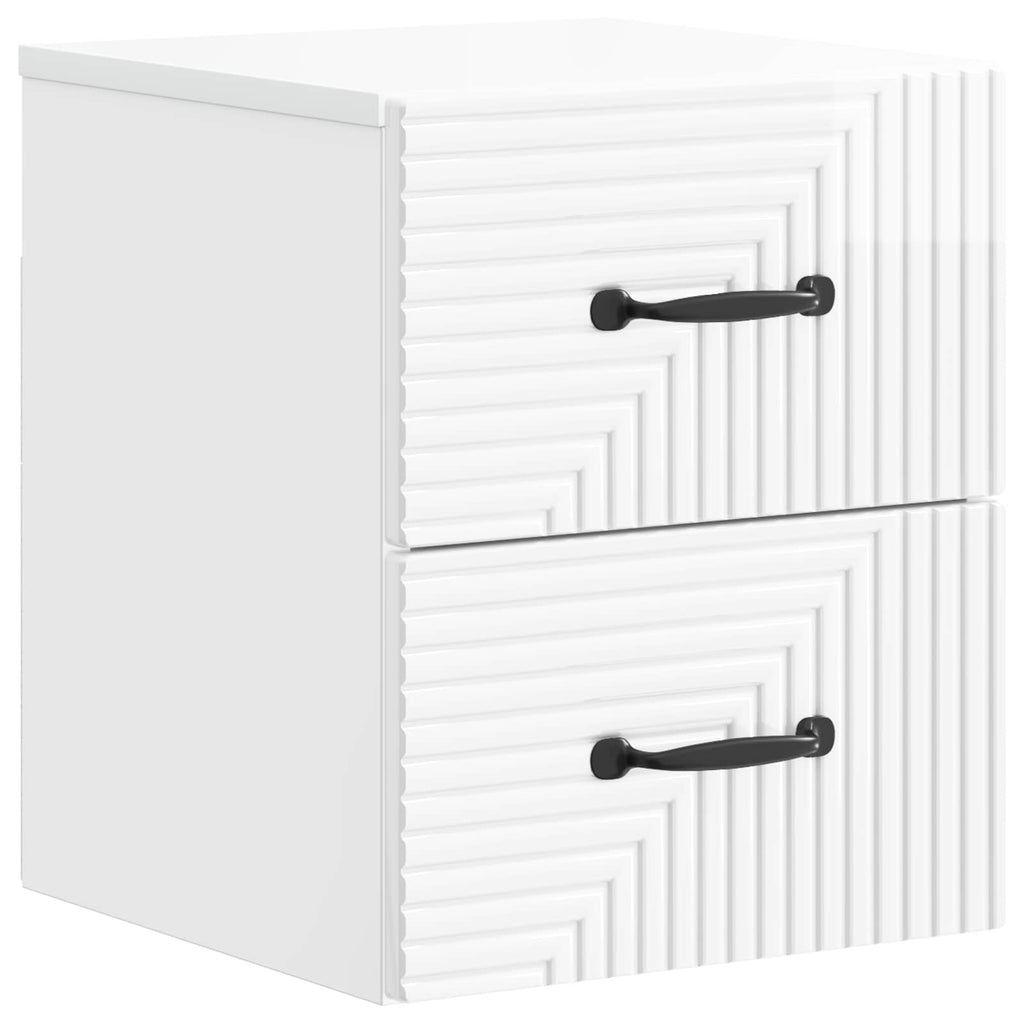Mesita de Noche de Pared 2 pcs Brillante 34,5 x 33 x 40 cm